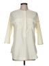 Zara Basic 100% Polyester Ivory 3/4 Sleeve Blouse Size M - photo 1