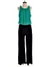 Bisou Bisou Color Block Green Jumpsuit Size 8 - photo 1