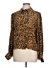 Hunter Bell 100% Silk Animal Print Gold Long Sleeve Silk Top Size L - photo 1
