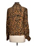 Hunter Bell 100% Silk Animal Print Gold Long Sleeve Silk Top Size L - photo 2