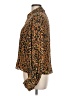 Hunter Bell 100% Silk Animal Print Gold Long Sleeve Silk Top Size L - photo 5