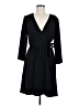 Charles Henry Solid Black Casual Dress Size M - photo 1