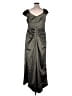 Xscape Metallic Silver Cocktail Dress Size 14w - photo 2