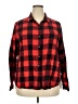Old Navy 100% Cotton Plaid Red Long Sleeve Button-Down Shirt Size XXL - photo 1