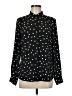 New Look 100% Polyester Polka Dots Black Long Sleeve Blouse Size 8 - photo 1