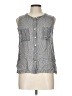 Hazel 100% Rayon Gray Sleeveless Button-Down Shirt Size L - photo 1