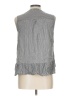 Hazel 100% Rayon Gray Sleeveless Button-Down Shirt Size L - photo 2