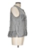 Hazel 100% Rayon Gray Sleeveless Button-Down Shirt Size L - photo 4