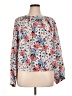 Veronica Beard 100% Silk Floral Blue Long Sleeve Silk Top Size 16 - photo 1