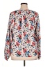 Veronica Beard 100% Silk Floral Blue Long Sleeve Silk Top Size 16 - photo 2