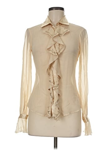 Lillie Rubin Long Sleeve Silk Top (view 1)