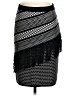 BCBGMAXAZRIA Chevron-herringbone Black Silk Skirt Size S - photo 1