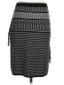 BCBGMAXAZRIA Chevron-herringbone Black Silk Skirt Size S - photo 2