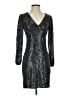 Alexa B 100% Polyester Metallic Silver Cocktail Dress Size 4 Petite - photo 1