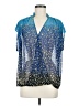 CAbi 100% Polyester Stars Blue Short Sleeve Blouse Size M - photo 1