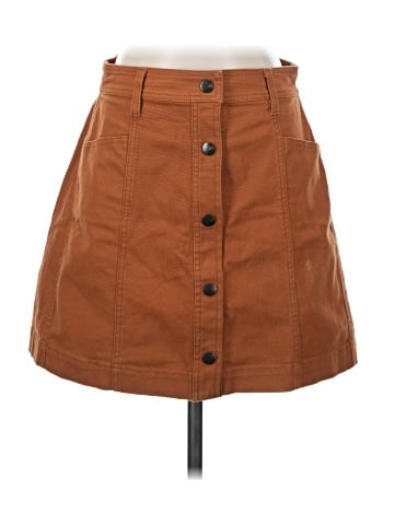 Madewell Button-Front A-Line Pocket Mini Skirt (view 1)