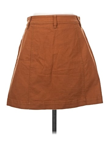 Madewell Button-Front A-Line Pocket Mini Skirt (view 2)