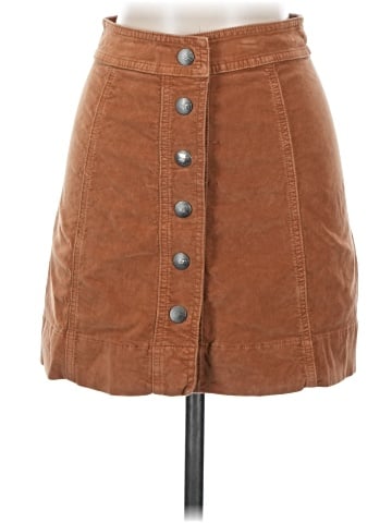 Madewell Velveteen Metropolis Snap Skirt (view 1)