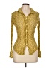 Farinaz Taghavi Animal Print Yellow Long Sleeve Blouse Size 12 - photo 1