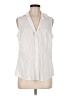 Foxcroft Ivory Sleeveless Button-Down Shirt Size 8 - photo 1