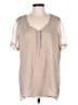 Burberry Brit 100% Cupro Tan Short Sleeve Blouse Size M - photo 1