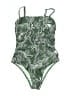 Cupshe 100% Polyester Print Green One Piece Swimsuit Size XS - photo 1