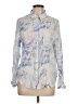 Dex 100% Viscose Print Silver Long Sleeve Button-Down Shirt Size L - photo 1