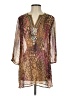 Chico's Animal Print Brown 3/4 Sleeve Blouse Size Sm (0) - photo 1