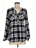 Tolani Plaid Blue Long Sleeve Blouse Size M - photo 1
