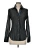 Cino 100% Polyester Metallic Black Long Sleeve Blouse Size M - photo 1