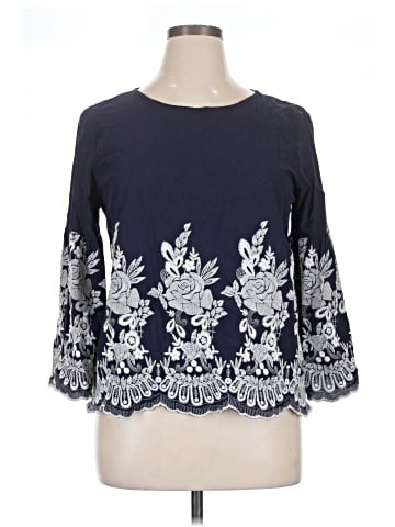 Cable & Gauge 3/4 Sleeve Blouse (view 1)