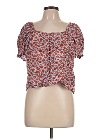 Madewell Button-Front Smocked-Back Top in Piccola Floral (view 1)