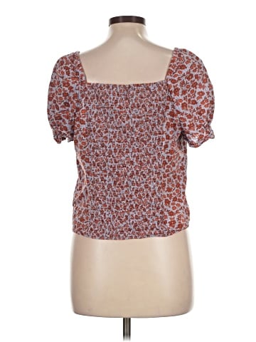 Madewell Button-Front Smocked-Back Top in Piccola Floral (view 2)