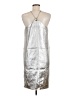 Halston Heritage Metallic Silver Cocktail Dress Size M (estimated) - photo 2