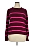 Gap 100% Cotton Stripes Burgundy Pullover Sweater Size XL - photo 1