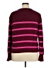 Gap 100% Cotton Stripes Burgundy Pullover Sweater Size XL - photo 2