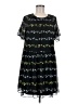 Ann Taylor 100% Polyester Print Black Casual Dress Size M - photo 1