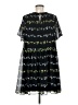Ann Taylor 100% Polyester Print Black Casual Dress Size M - photo 2