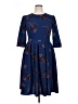 Simplee 100% Polyester Hearts Blue Casual Dress Size XL - photo 1