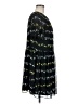 Ann Taylor 100% Polyester Print Black Casual Dress Size M - photo 4