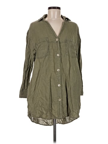 Zara 3/4 Sleeve Button-Down Shirt (view 1)