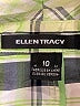 Ellen Tracy 100% Silk Plaid Green Jacket Size 10 - photo 6