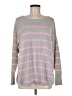 Crown & Ivy 100% Cotton Stripes Gray Pullover Sweater Size M - photo 1