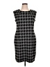 Elementz Houndstooth Gray Casual Dress Size 1X - photo 1