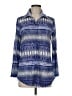 David Cline Blue Long Sleeve Blouse Size M - photo 1