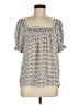 Max Studio 100% Polyester Ivory Short Sleeve Blouse Size M - photo 1