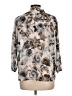 Studio Works 100% Polyester Silver 3/4 Sleeve Blouse Size L - photo 2