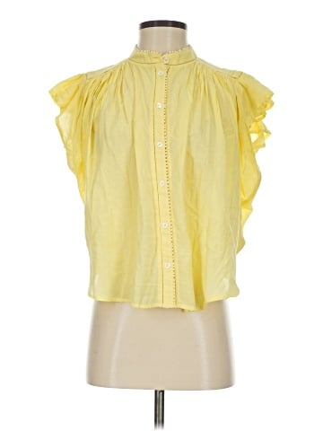 Madewell Shirred Lace-Trim Top (view 1)