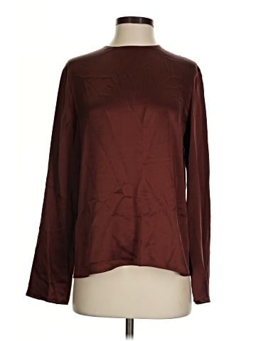 Vince. Long Sleeve Silk Top (view 1)