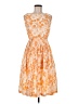 Unbranded Print Orange Cocktail Dress Size 9 - photo 1